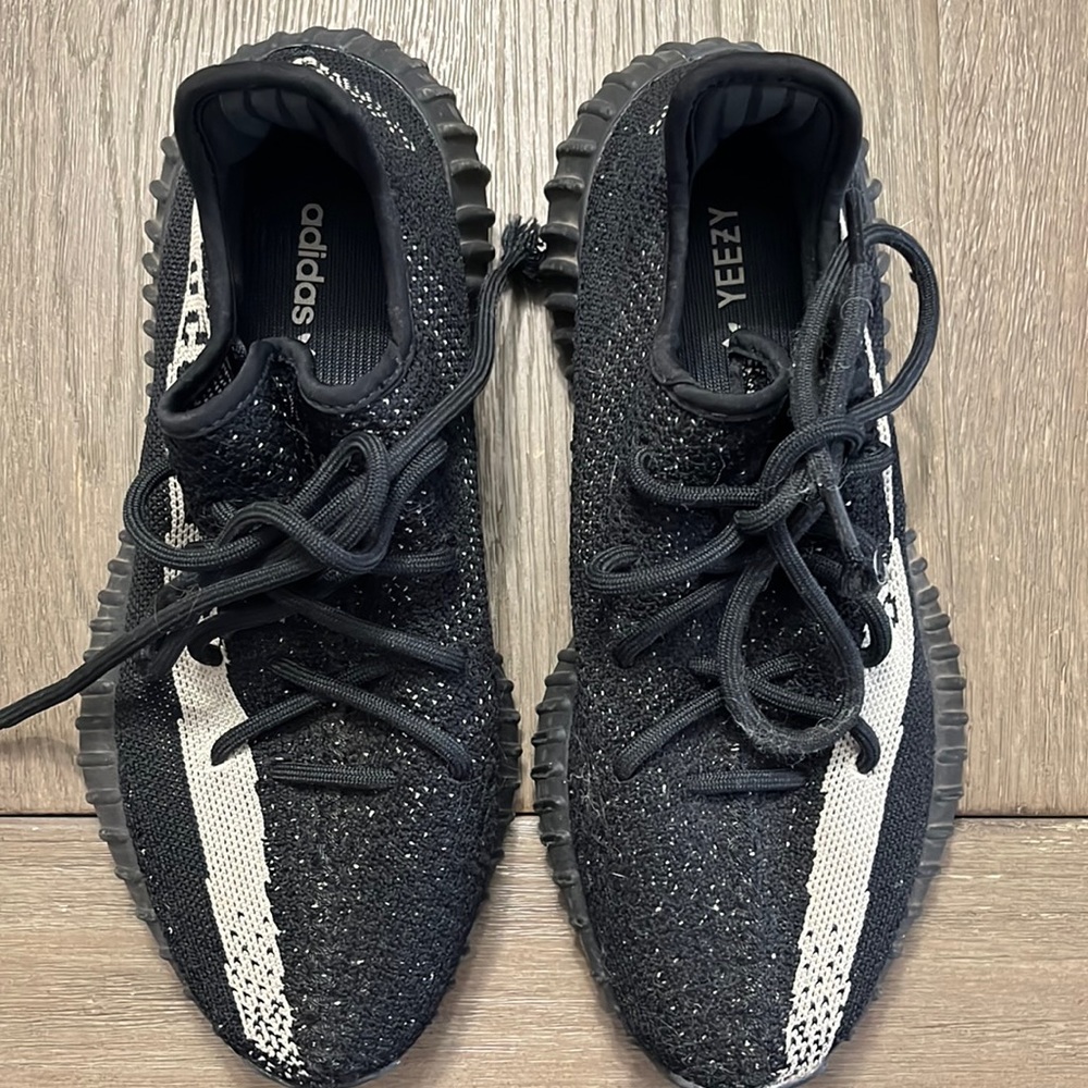 Yeezy Black and Tan adidas men’s sneakers.